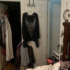 Cool distressed, long sleeve shirt